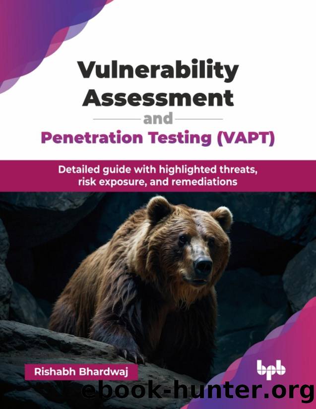 Vulnerability Assessment and Penetration Testing (VAPT): Detailed guide with highlighted threats, risk exposure, and remediations by Bhardwaj Rishabh;