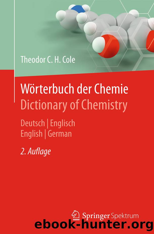 WÃ¶rterbuch der Chemie Dictionary of Chemistry by Theodor C. H. Cole