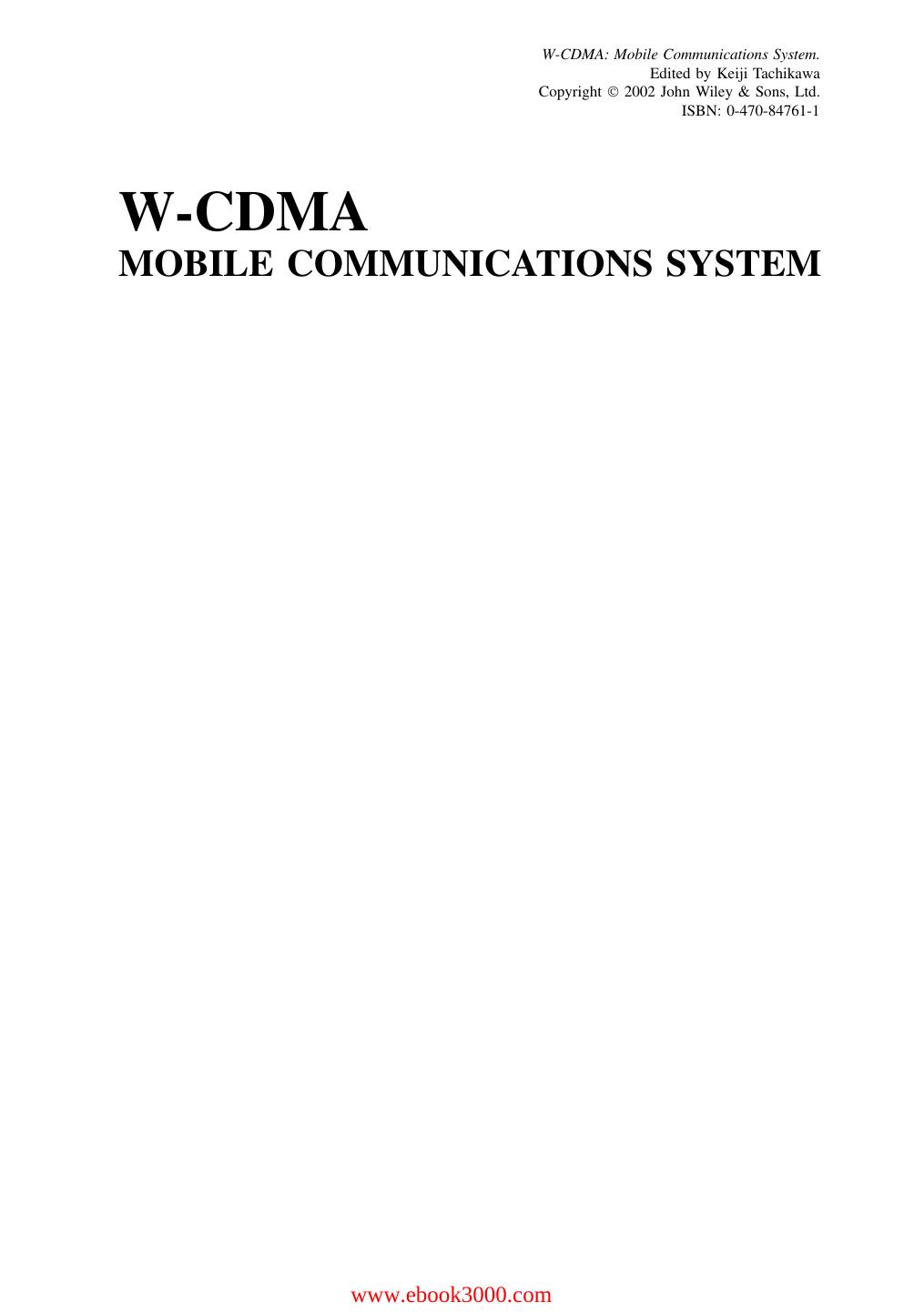 W-CDMA Mobile Communications System by Unknow