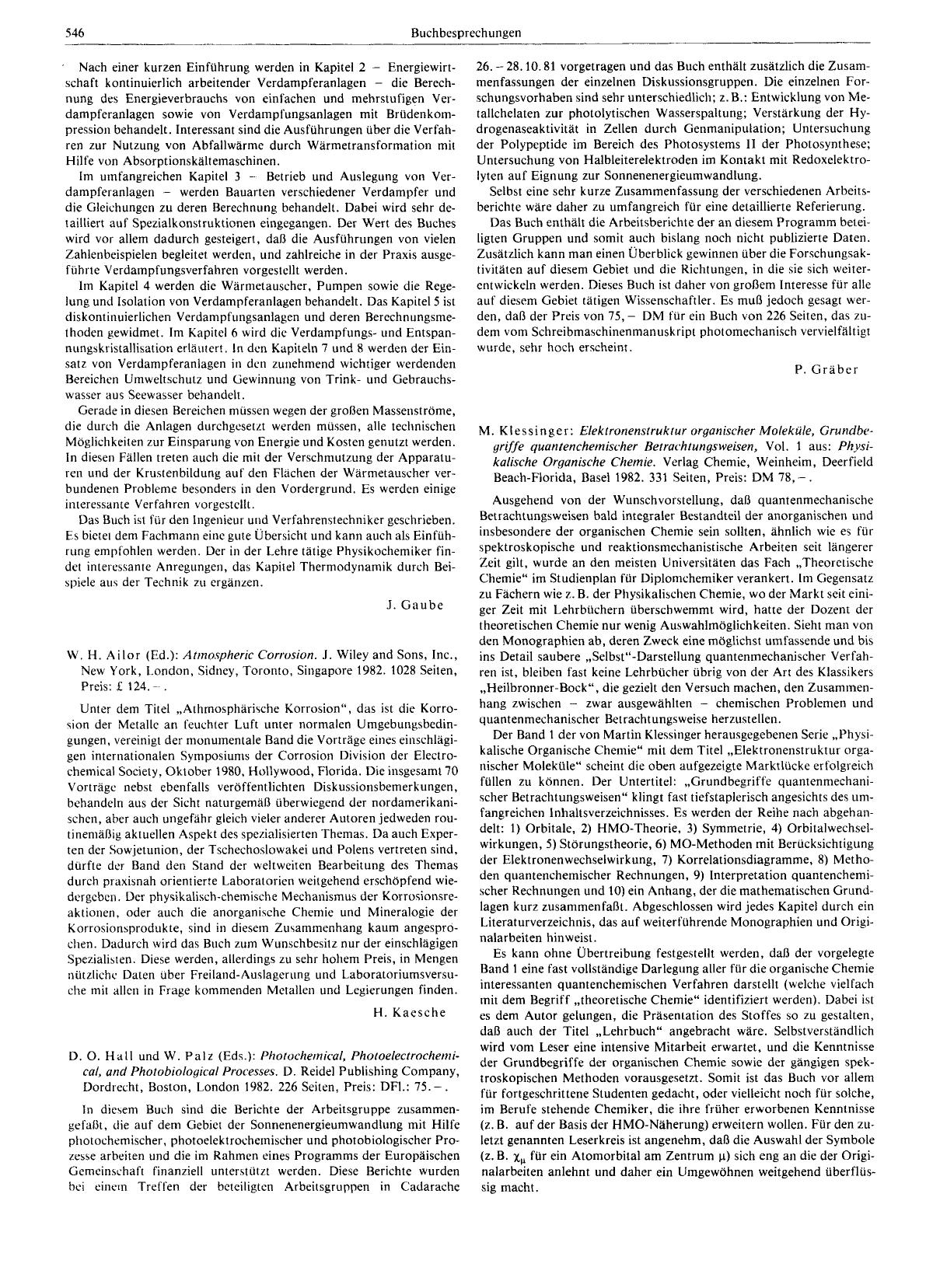 W. H. Ailor (Ed.): Atmospheric Corrosion. J. Wiley and Sons, Inc., New York, London, Sidney, Toronto, Singapore 1982. 1028 Seiten, Preis: £ 124.- by Unknown