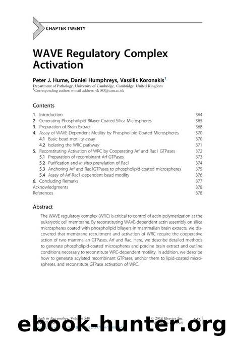 WAVE Regulatory Complex Activation by Peter J. Hume & Daniel Humphreys & Vassilis Koronakis