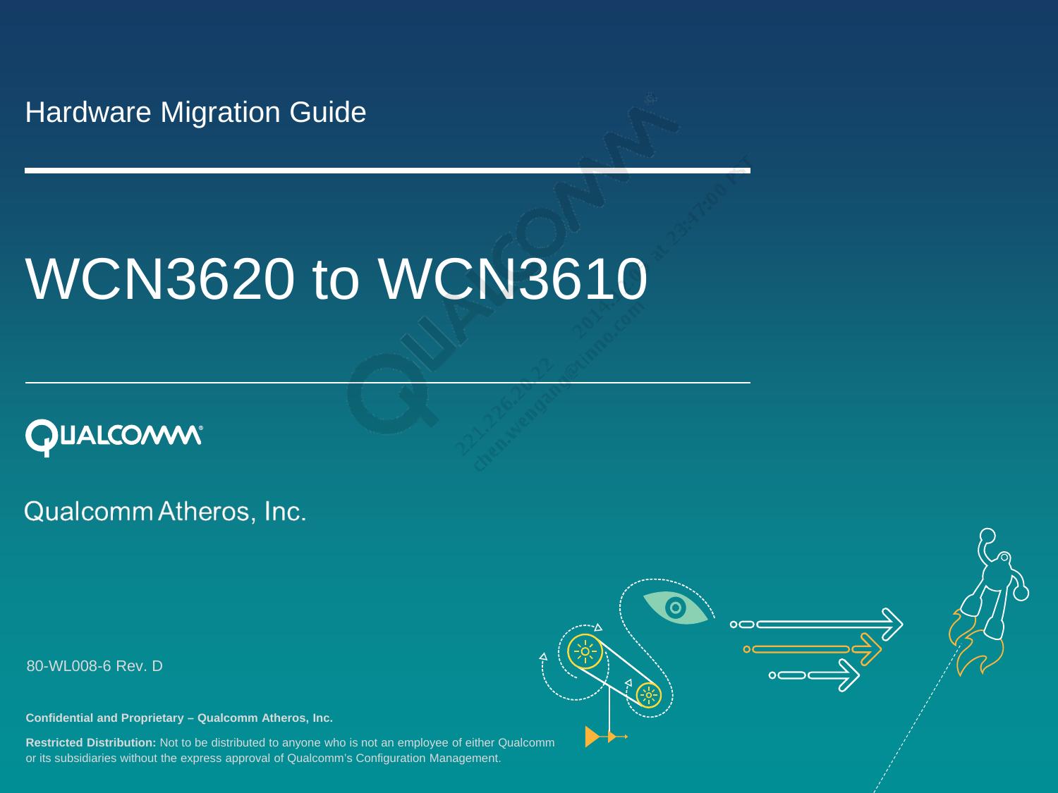 WCN3620 to WCN3610 Hardware Migration Guide by Qualcomm Technologies Inc