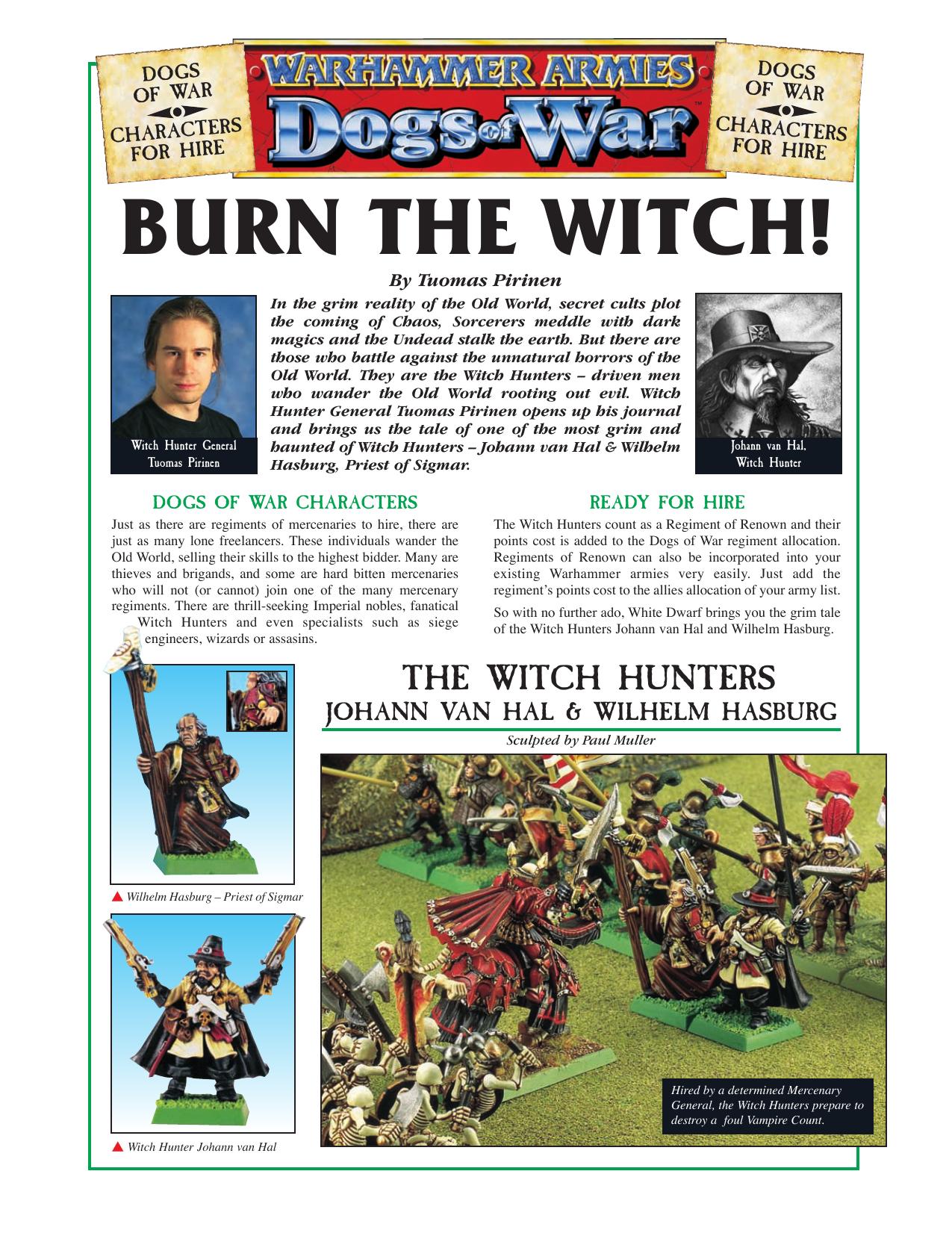 WD233 Witch Hunters by Copyright Games Workshop all rights reserved