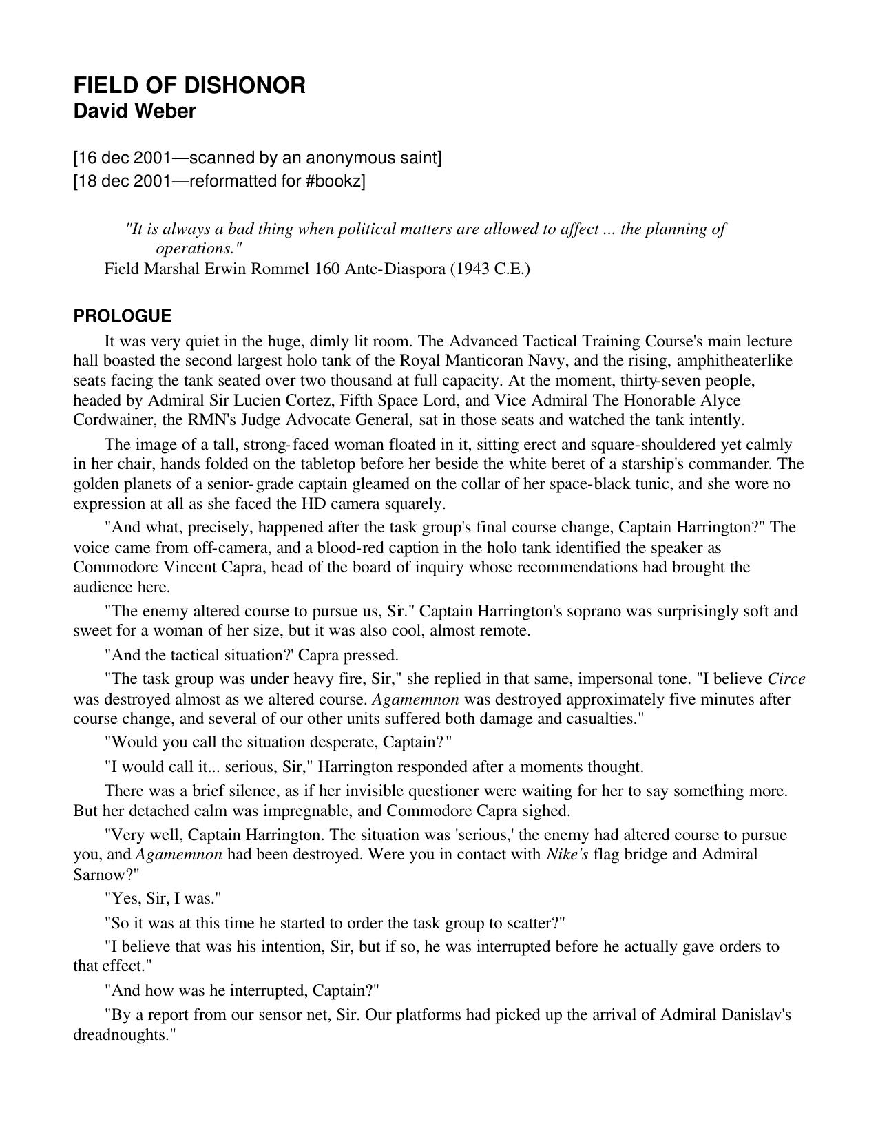 WEBER, David - Honor 04 - Field of Dishonor.PDF by Norton