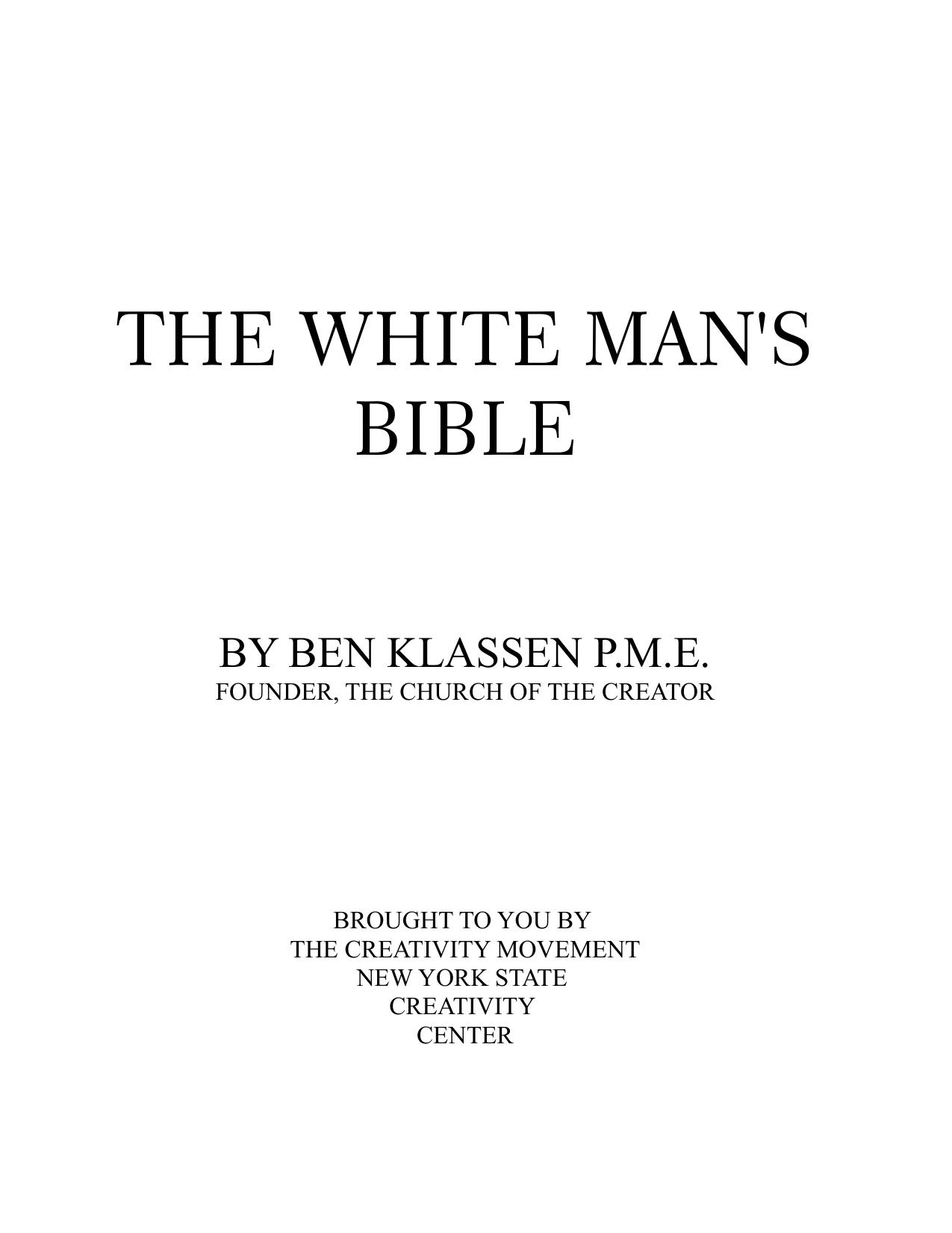WHITE MAN'S BIBLE by moocow