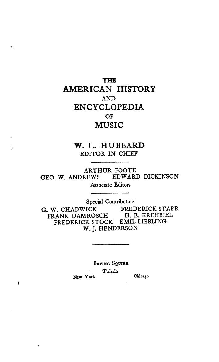 WITH Introductions BY George W.chadwick AND Frank Damrosch by History of american music