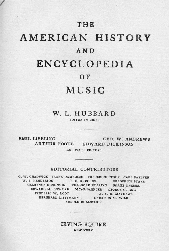WITH Introductions BY W. L. Hubbard by Theory of music