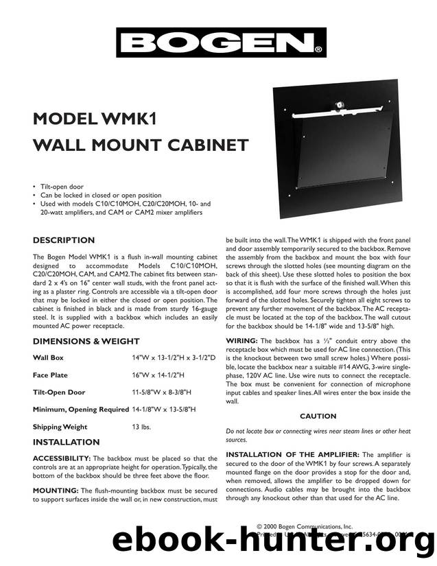 WMK1 Manual - Wall Mount Cabinet by Brit Byrnes