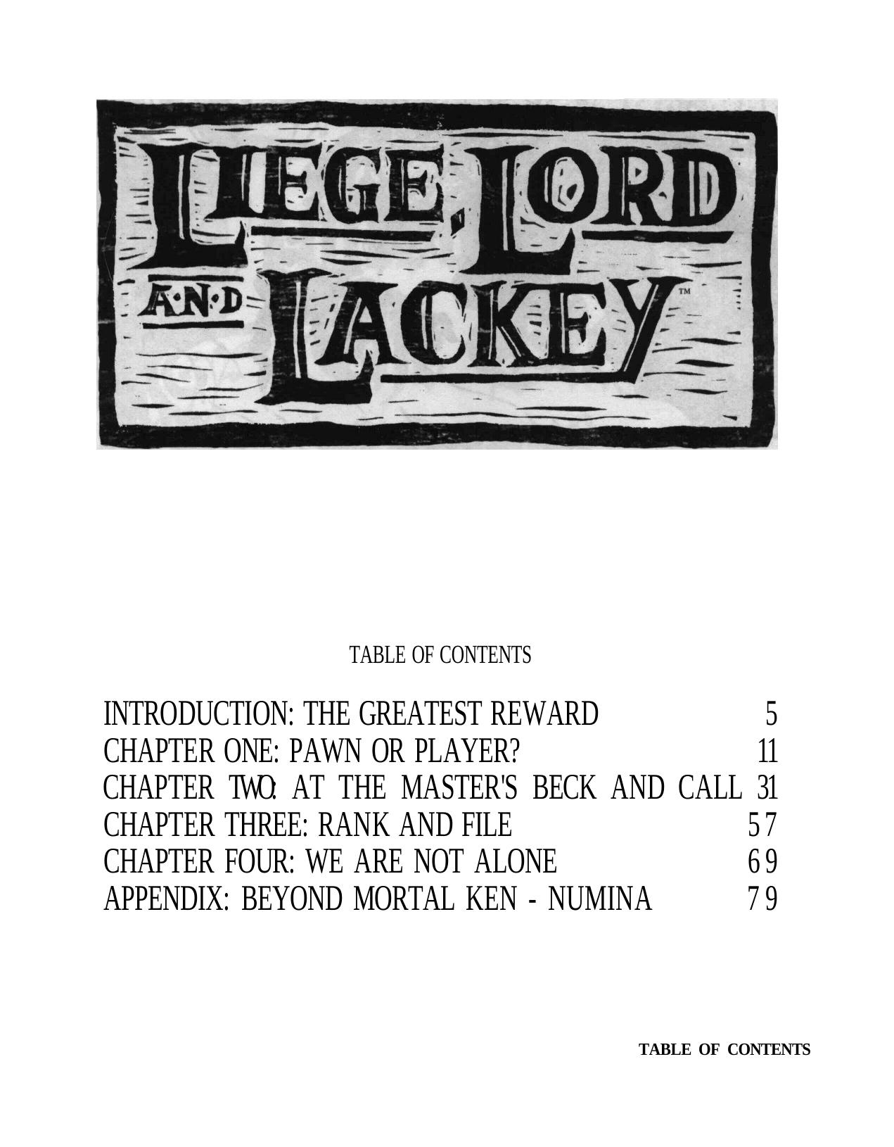 WOD - Vampire - The Dark Ages by Liege Lord & Lackey