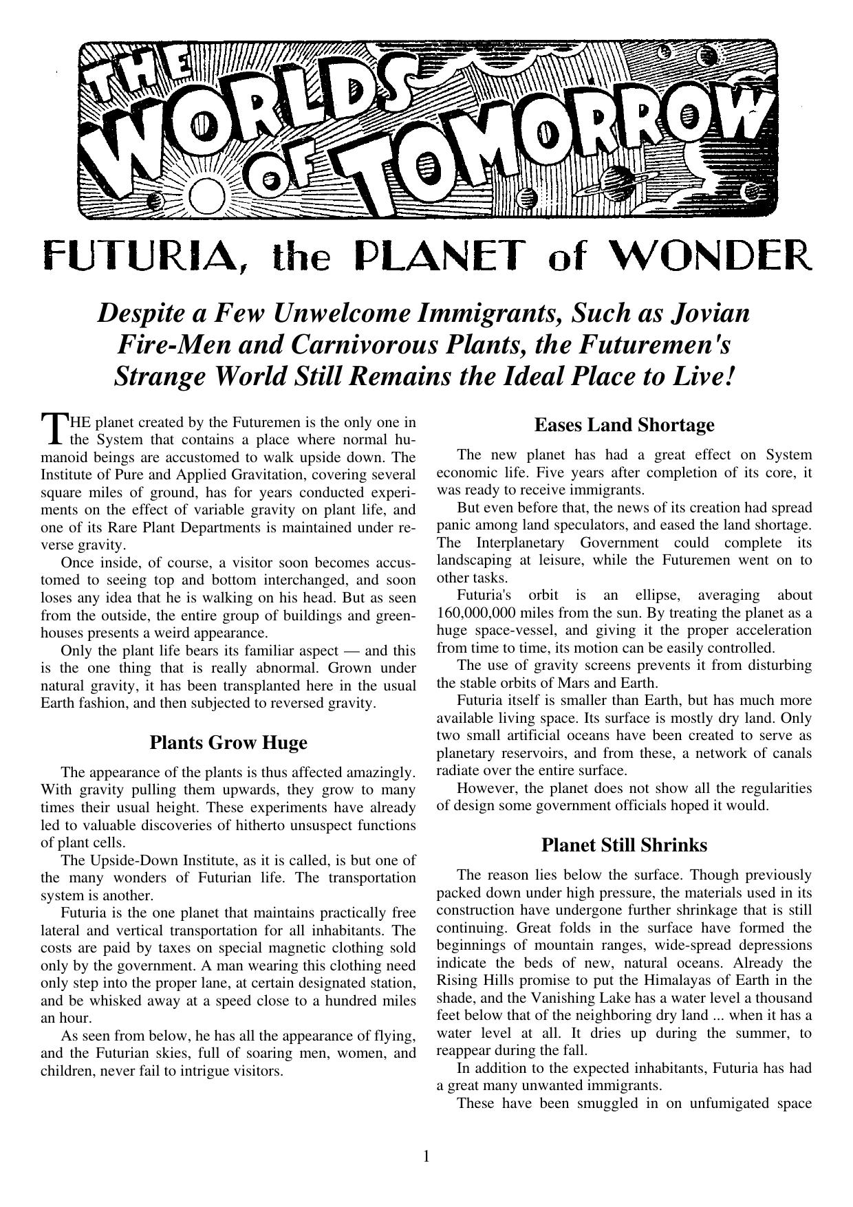 WT17 - Futuria, the Planet of Wonder by Master