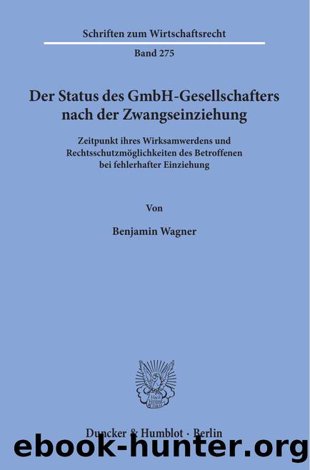 Wagner by Schriften zum Wirtschaftsrecht (9783428547609)