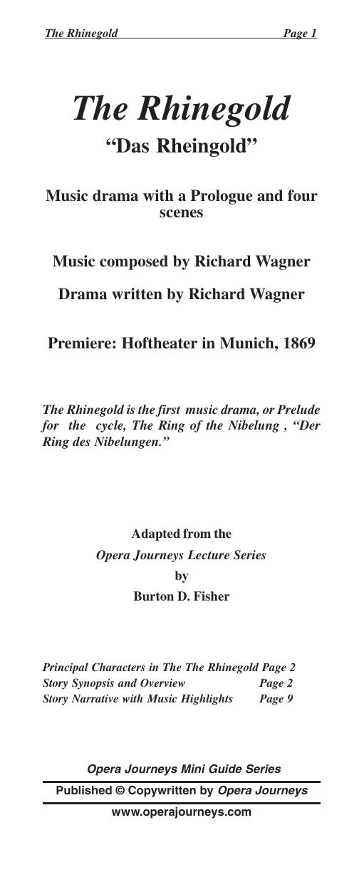 Wagner's The Rhinegold by Unknown