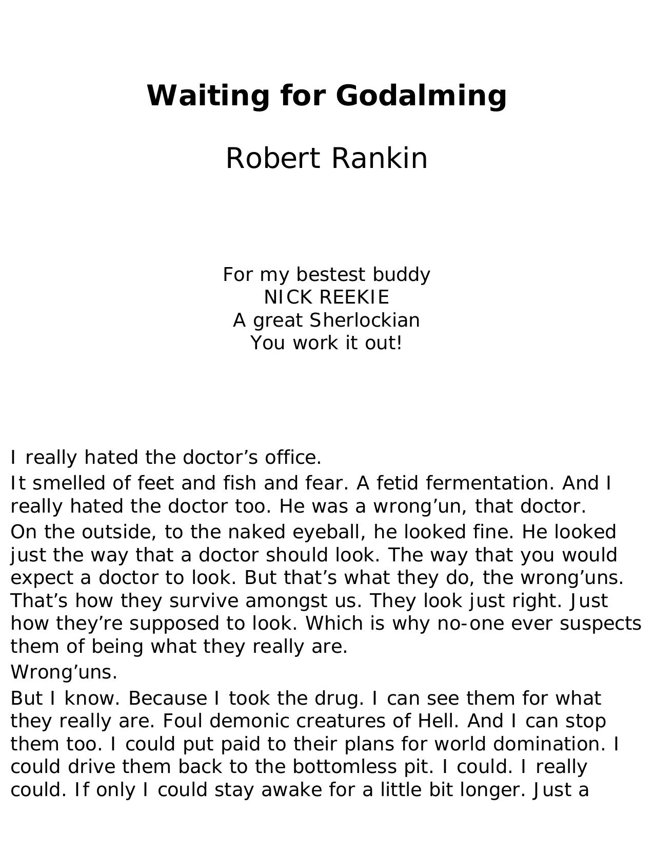 Waiting for Godalming by Robert Rankin