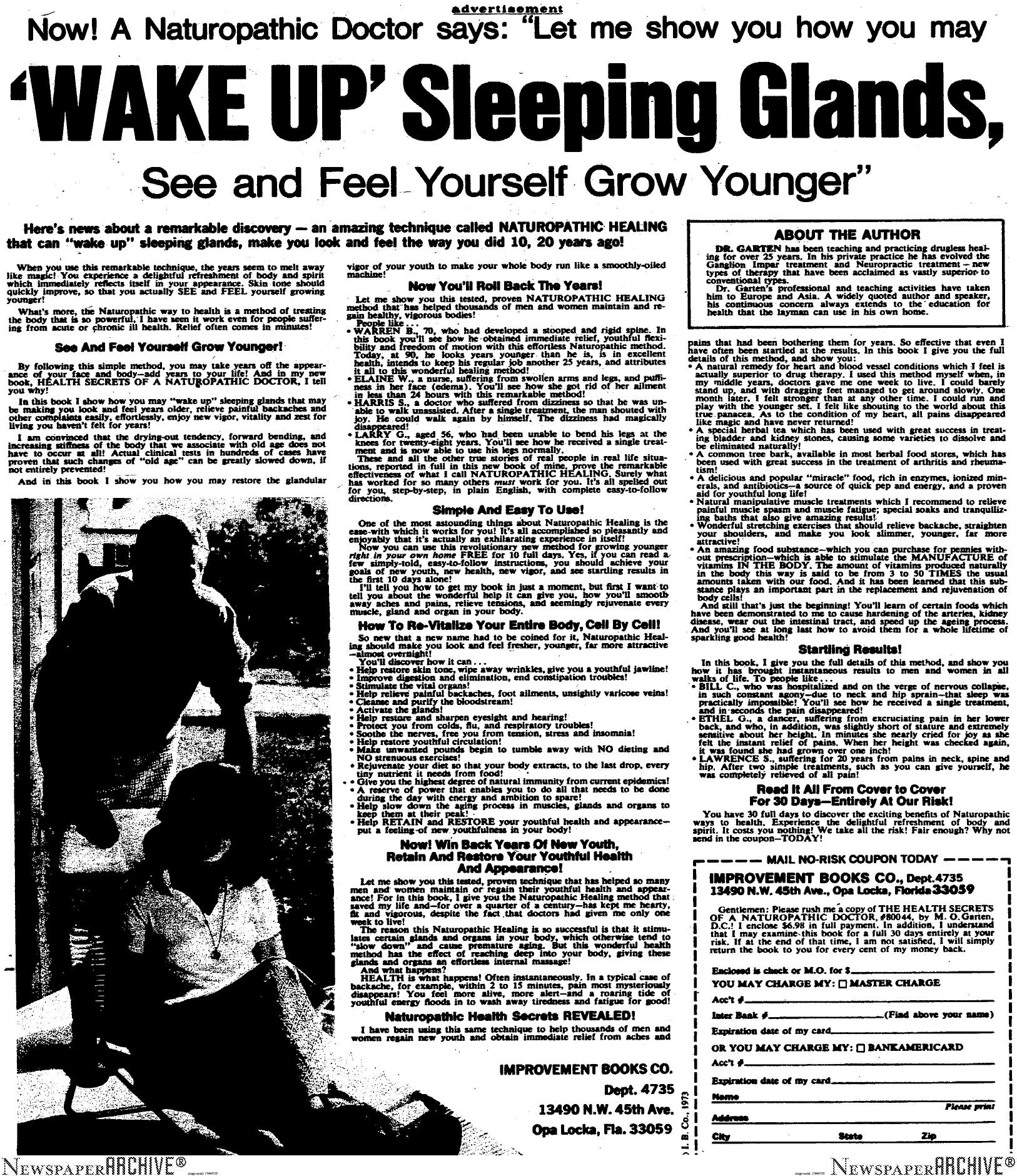 Wake Up Sleeping Glands by Copyright 2005 Heritage Microfilm Inc. & Newspaperarchive.com