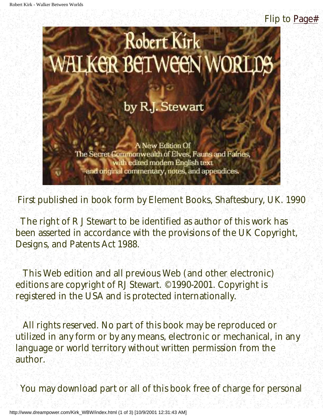 Walker Between Worlds: A New Edition of the Secret Commonwealth of Elves, Fauns and Fairies by Robert Kirk