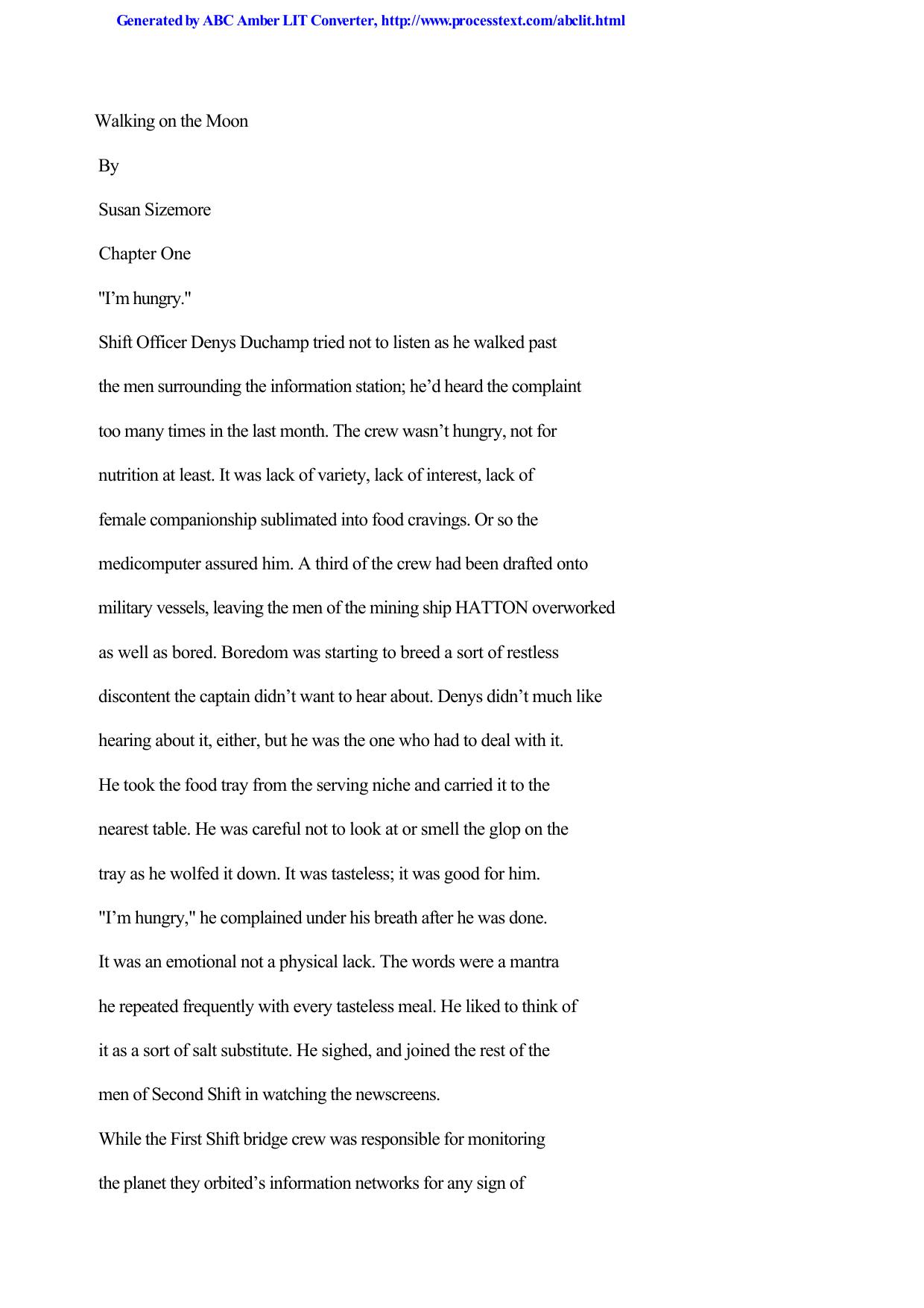 Walking on the Moon by Susan Sizemore