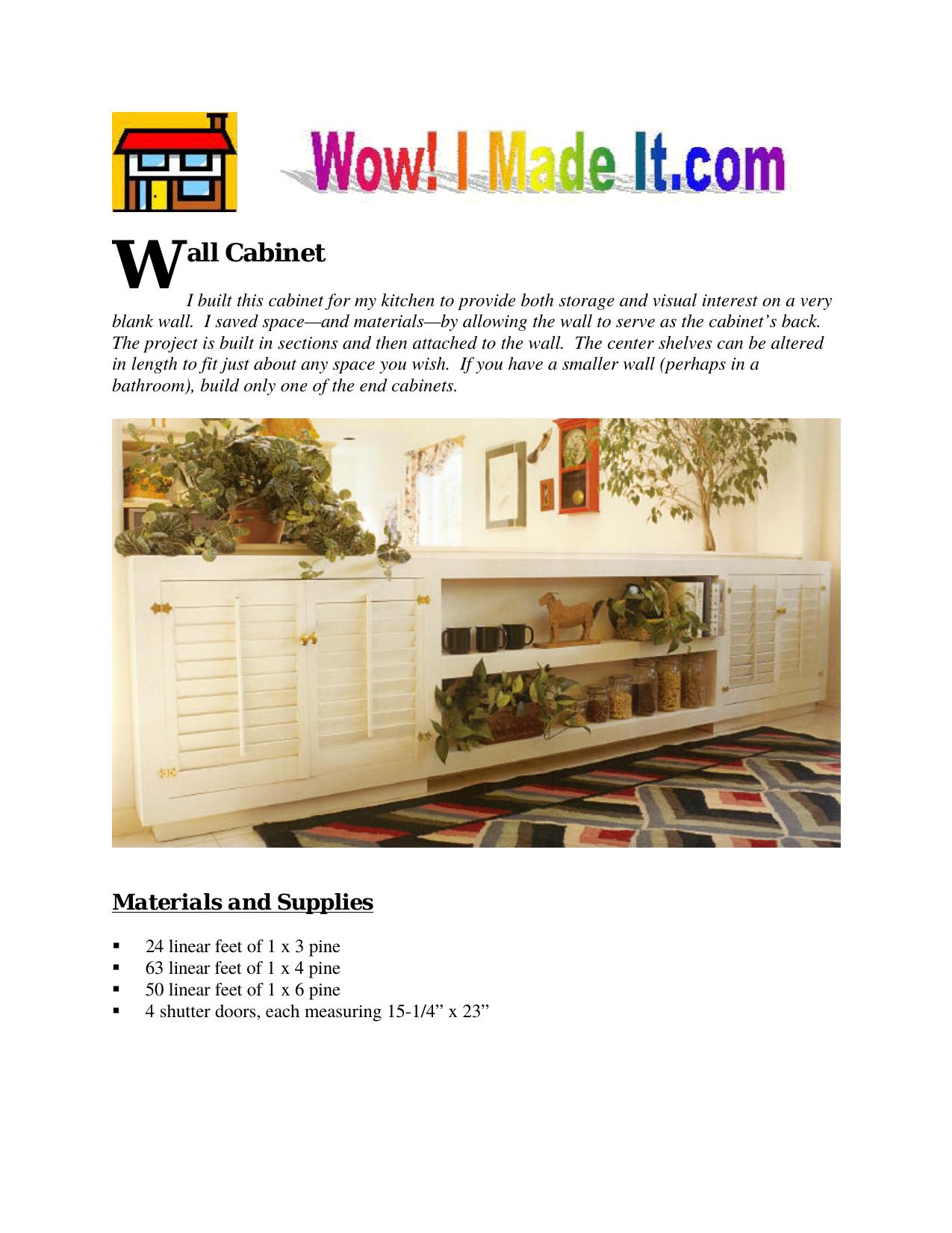 Wall Cabinet by Wall Cabinet