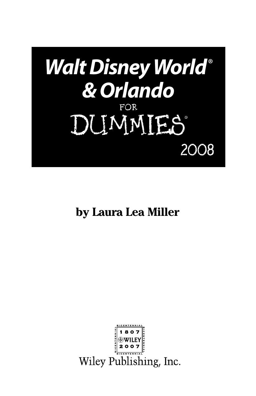 Walt Disney World & Orlando for dummies 2008 by Laura Lea Miller