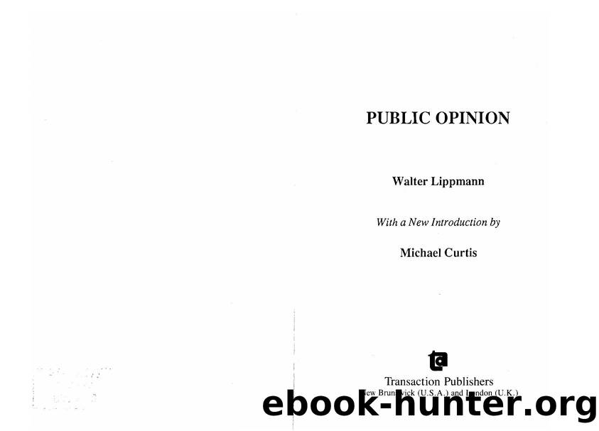 Walter Lippmann by Public Opinion