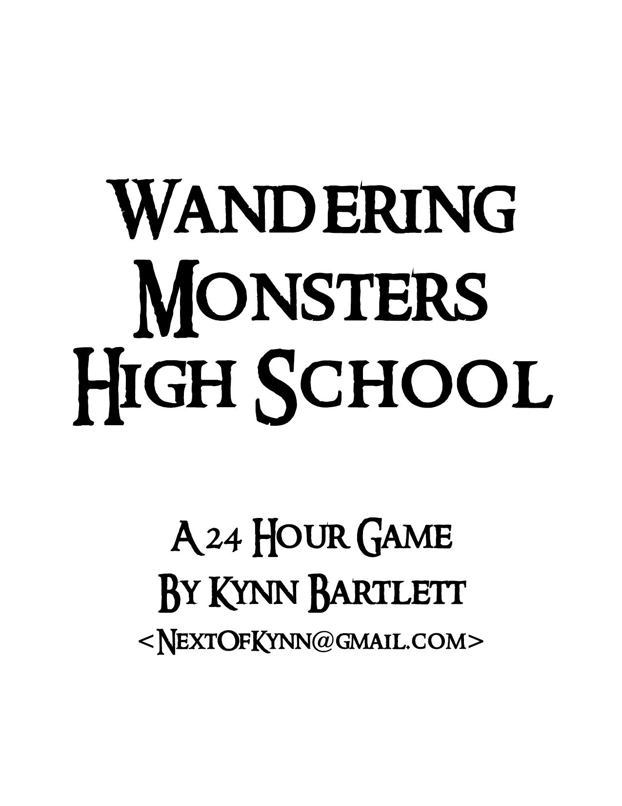 Wandering Monsters High School Corebook by Unknown