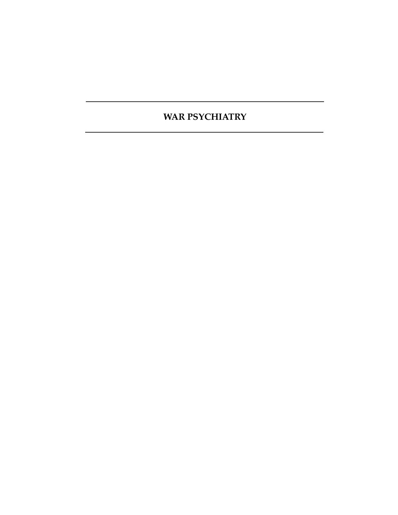 War Psychiatry - Textbook of Military Medicine by US Army (1995)