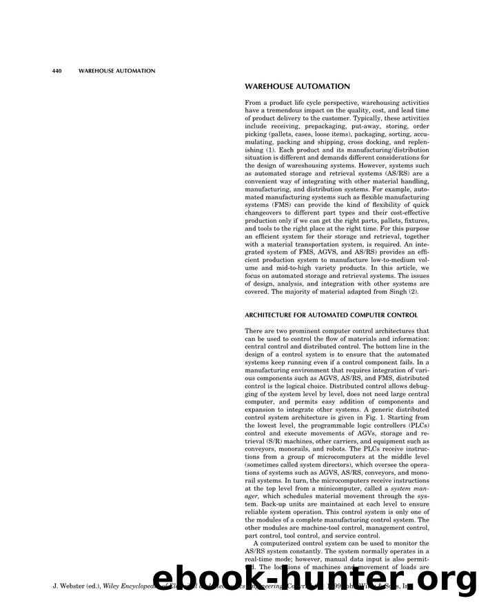 Warehouse Automation". In: Wiley Encyclopedia of Electrical and Electronics Engineering by Unknown