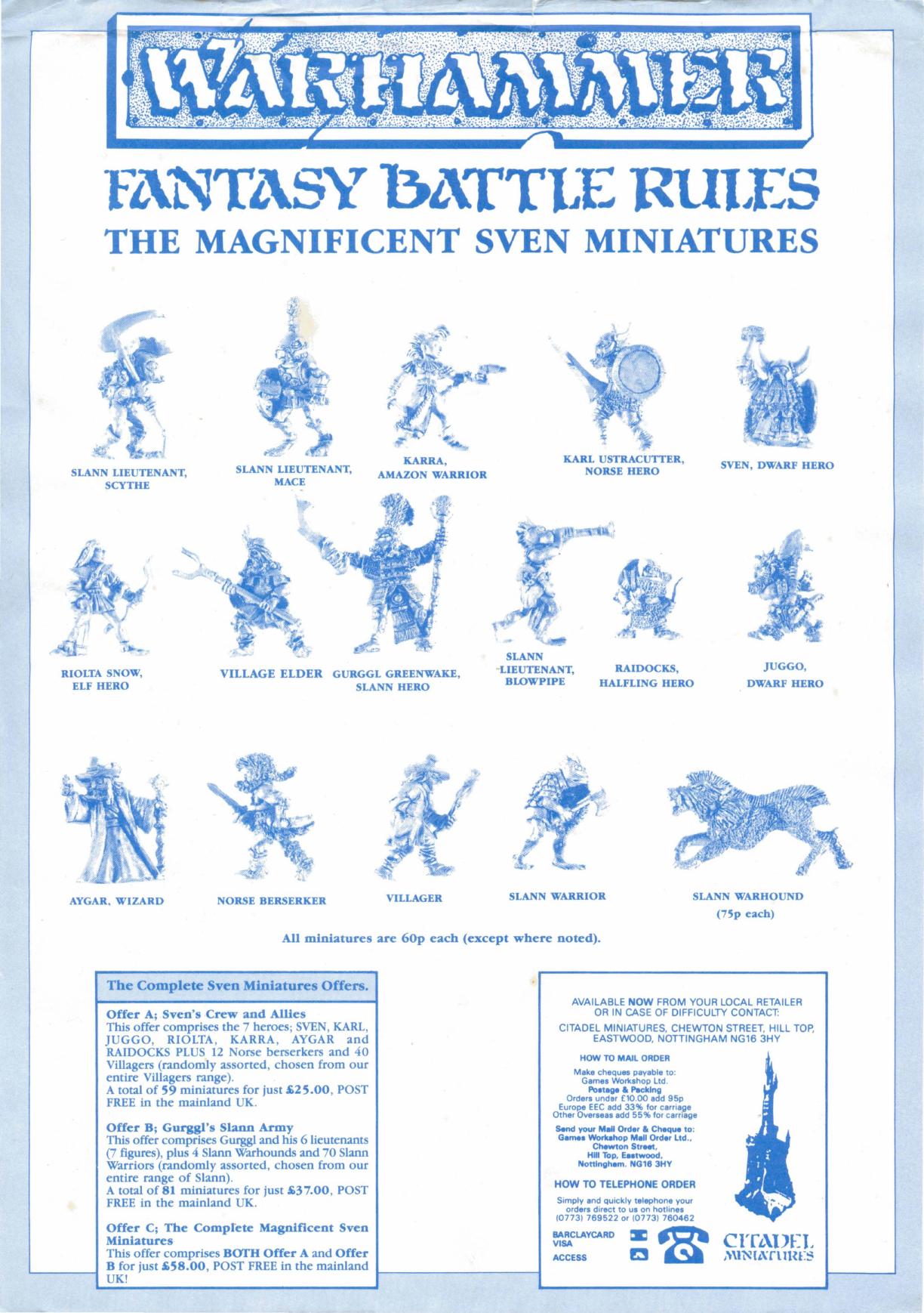 Warhammer Fantasy Battle 2nd Edition by Citadel Miniatures Advertising