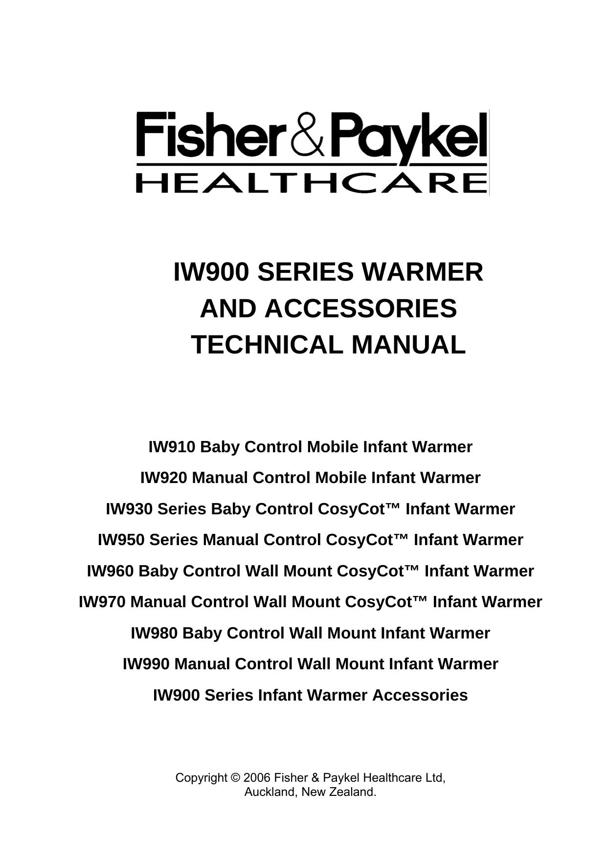 Warmer Technical Manual by Fisher && Paykel Electronics Ltd