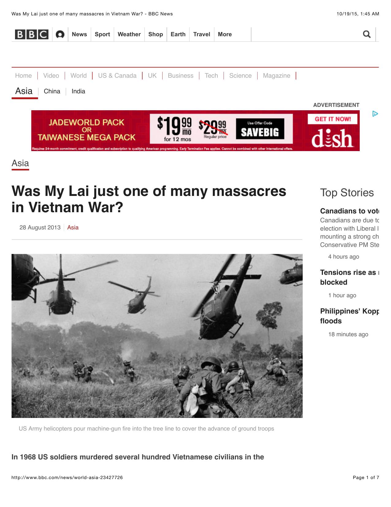 Was My Lai just one of many massacres in Vietnam War? - BBC News by Vietnam