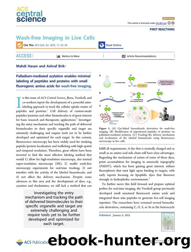 Wash-free Imaging in Live Cells by Mahdi Hasan & Ashraf Brik (ORCID: g/0000-0001-8745-2250)