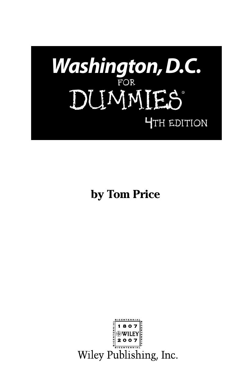 Washington, D.C. For Dummies, 4th edition (Dummies Travel) by Tom Price