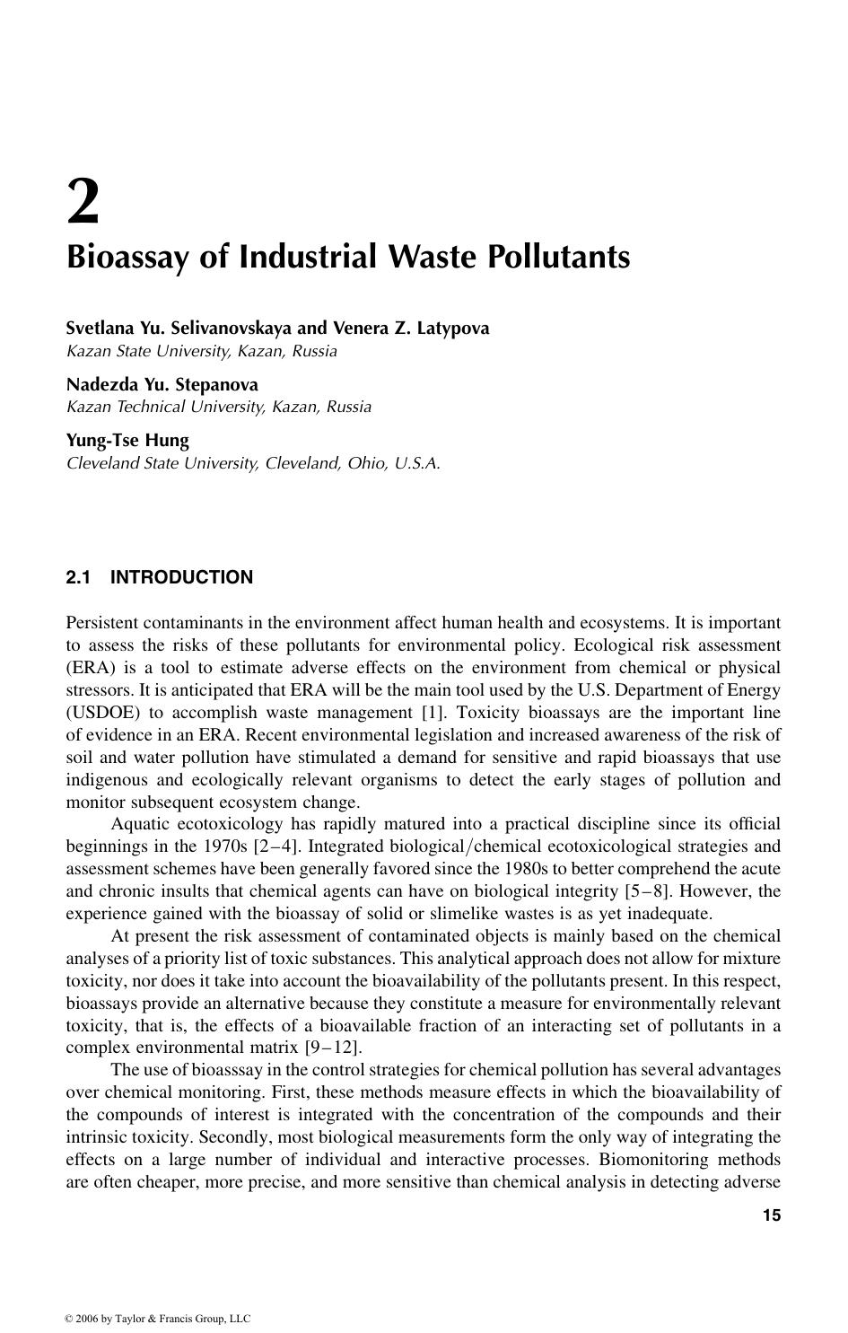 Waste Treatment in the Process Industries by Svetlana Yu. Selivanovskaya Venera Z. Latypova Nadezda Yu. Stepanova and Yung-Tse Hung