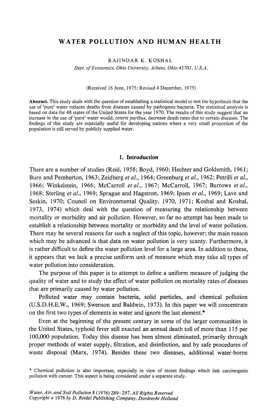 Water pollution and human health by Unknown