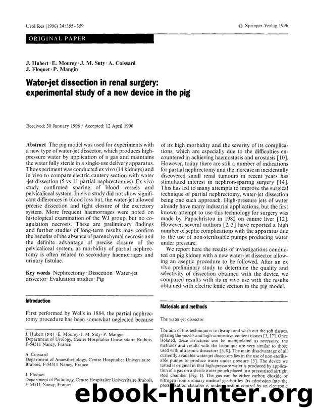 Water-jet dissection in renal surgery: experimental study of a new device in the pig by Unknown