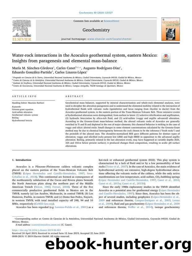 Water-rock interactions in the Acoculco geothermal system, eastern Mexico_ Insights from paragenesis and elemental mass-balance by María M. Sánchez-Córdova