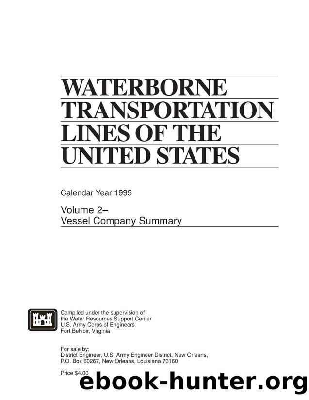 Waterborne Transportation Lines of the U.S. Volume 2 Vessel Company Summary by Waterborne Commerce Statistics Center