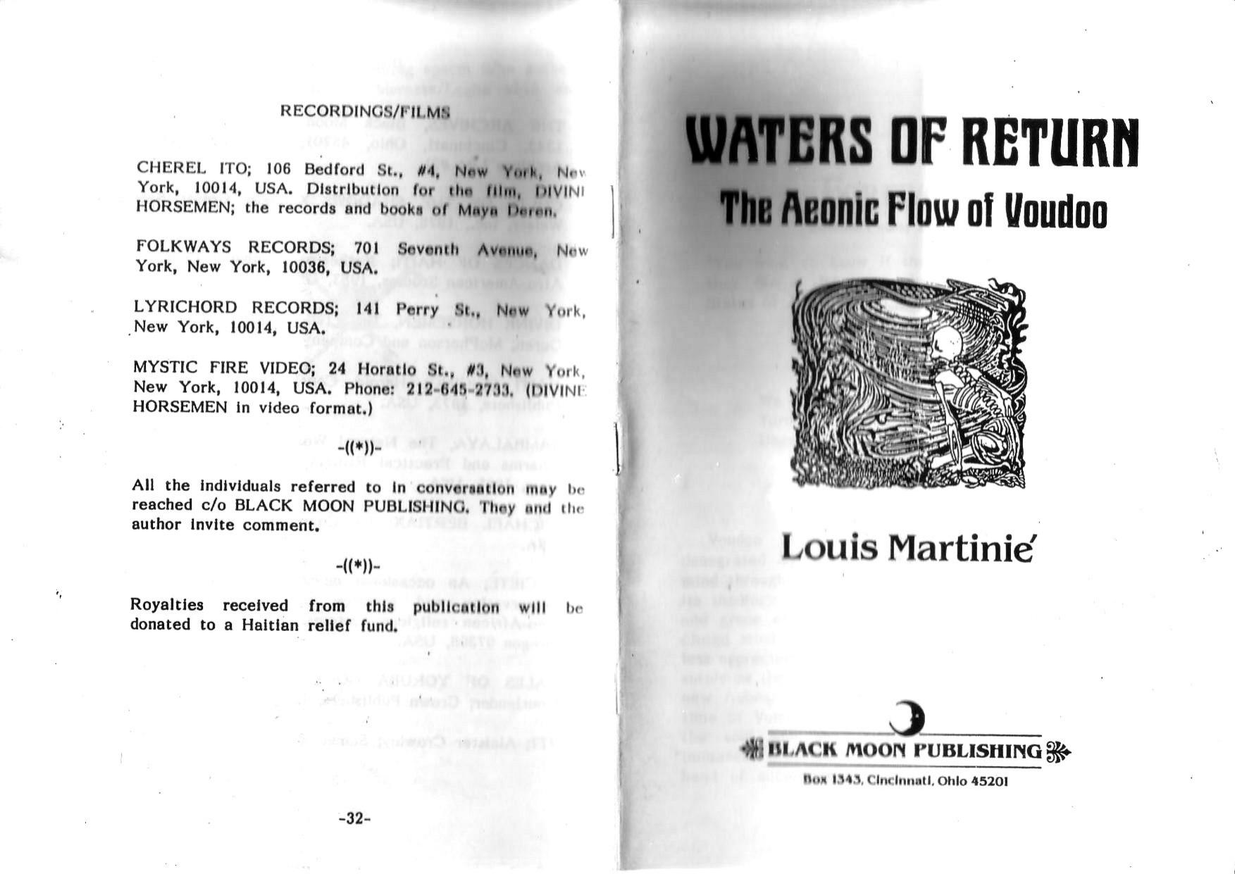 Waters Of Return The Aeonic Flow Of Voudoo by Unknown