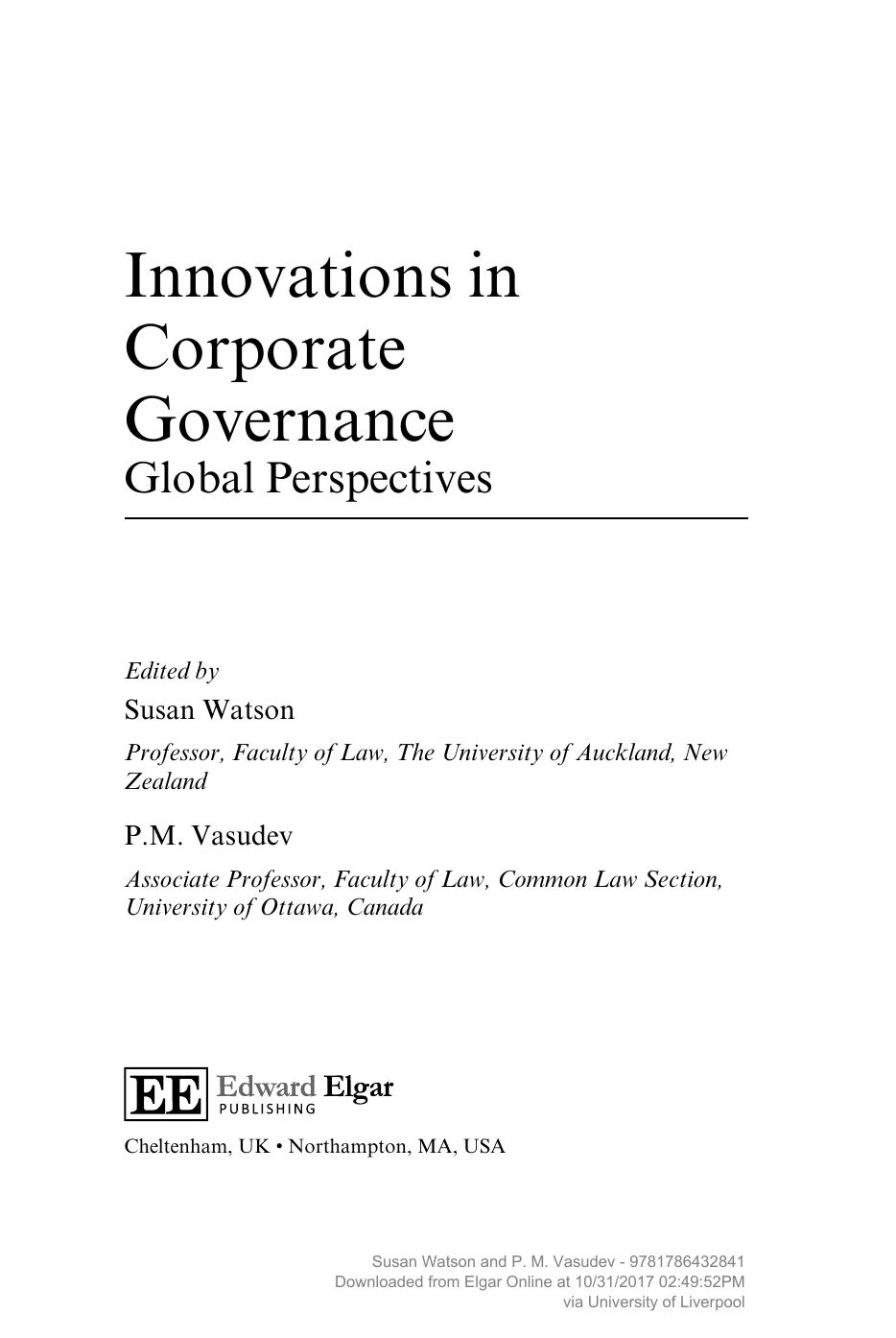 Watson S. Innovations in Corporate Governance...2017 by Unknown