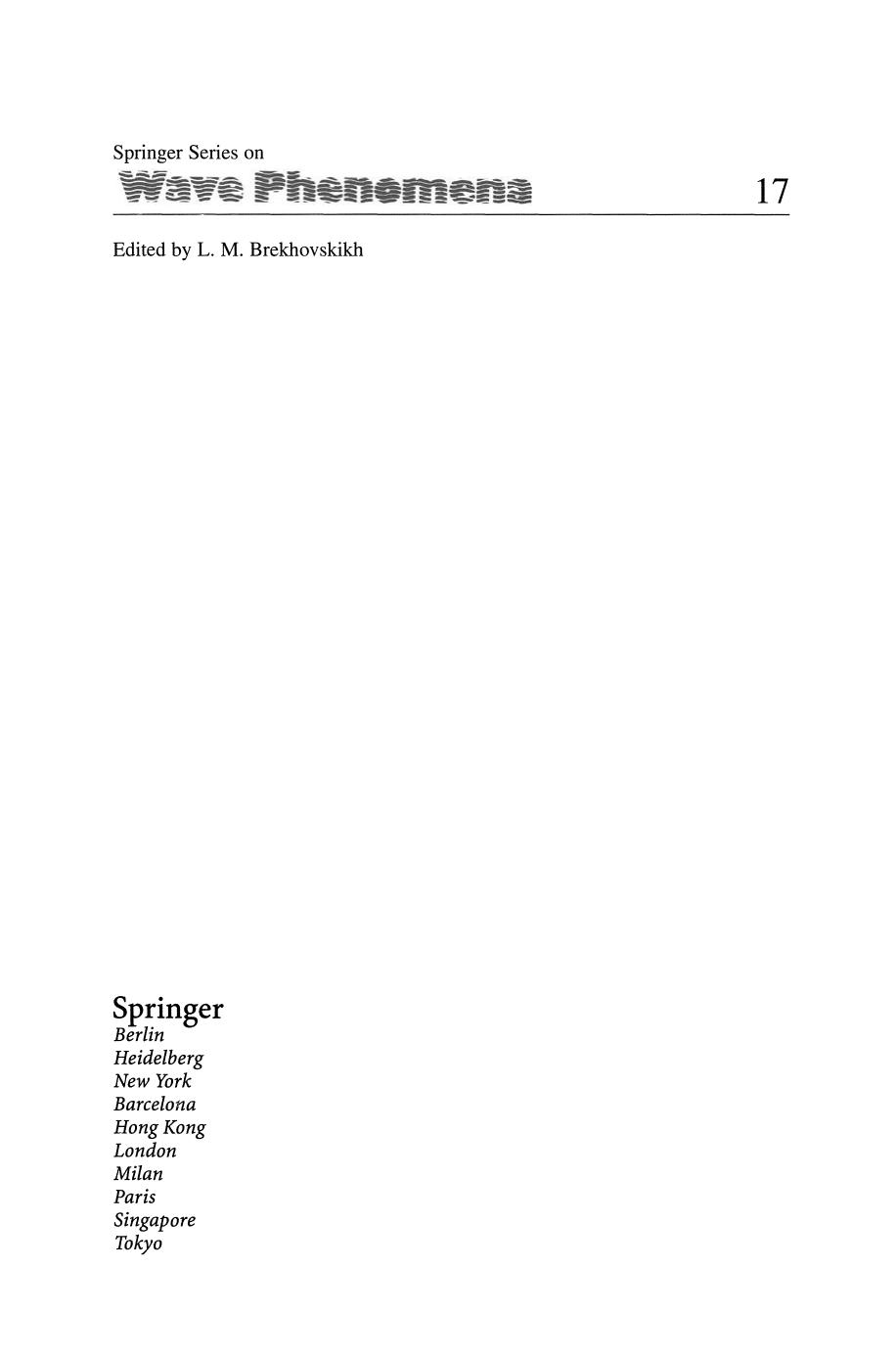 Wave Scattering from Rough Surfaces by Professor Alexander Voronovich (auth.)