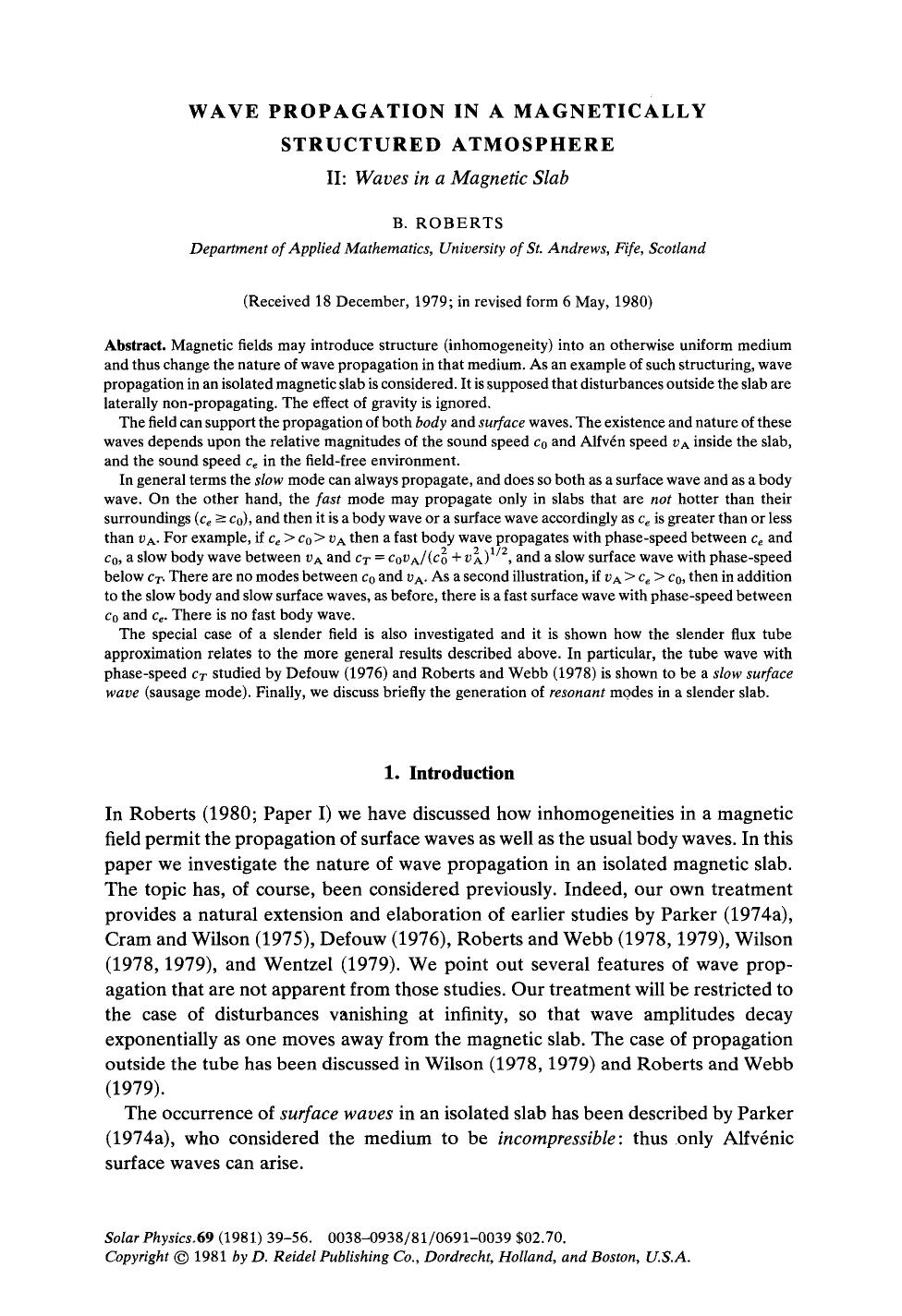 Wave propagation in a magnetically structured atmosphere by Unknown