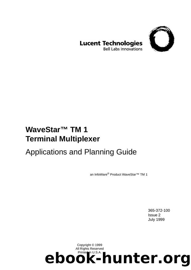 WaveStar TM 1 Terminal Multiplexer Applications and Planning Guide by Unknown