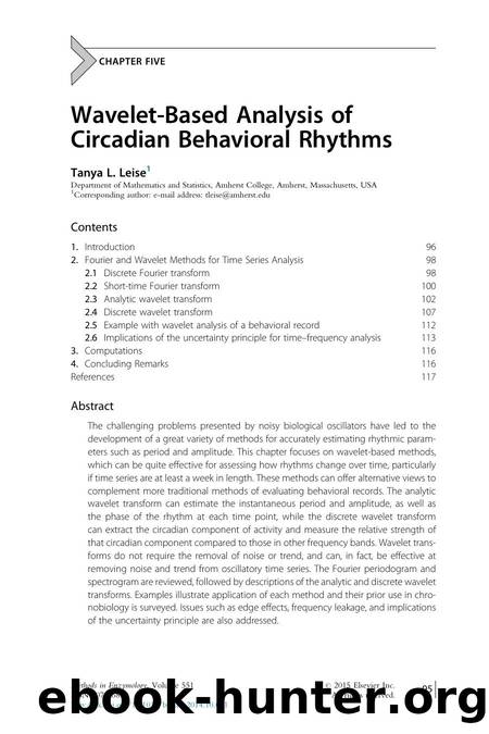 Wavelet-Based Analysis of Circadian Behavioral Rhythms by Tanya L. Leise