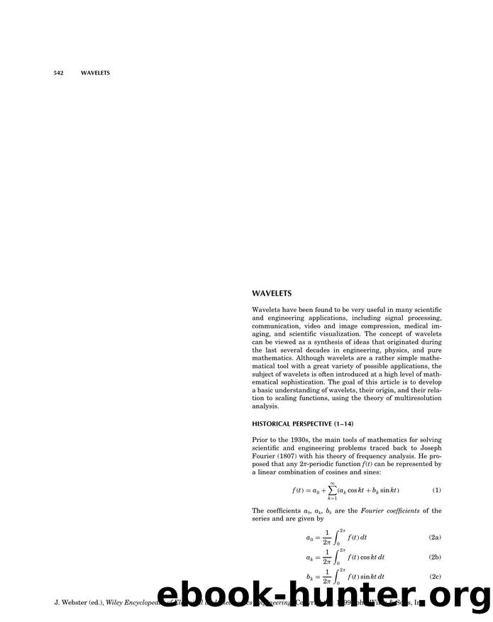 Wavelets". In: Wiley Encyclopedia of Electrical and Electronics Engineering by Unknown