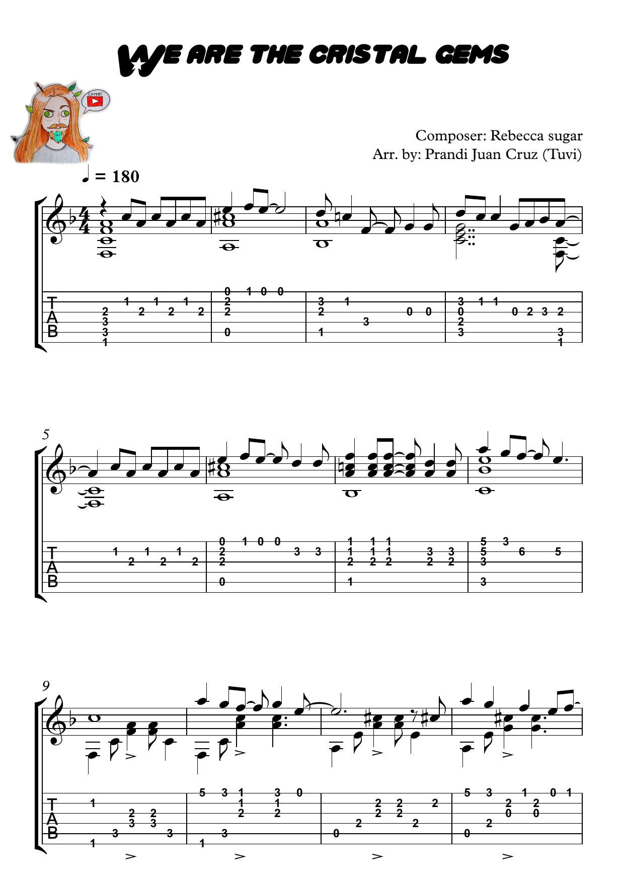 We are the cristal gems (Classical guitar) Sheet Tab by Unknown