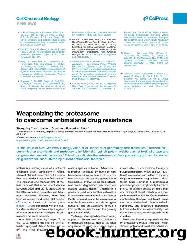 Weaponizing the proteasome to overcome antimalarial drug resistance by Zhangping Xiao & Janine L. Gray & Edward W. Tate