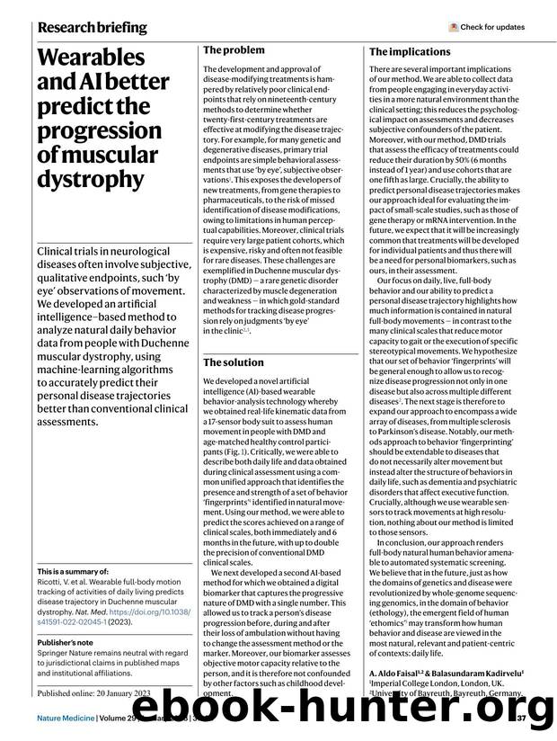 Wearables and AI better predict the progression of muscular dystrophy by Unknown