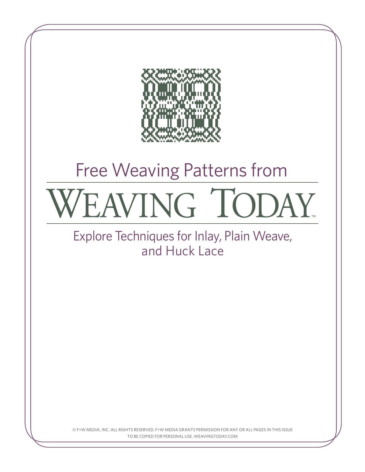Weaving Today Free Weaving Patterns by Interweave / FW Media
