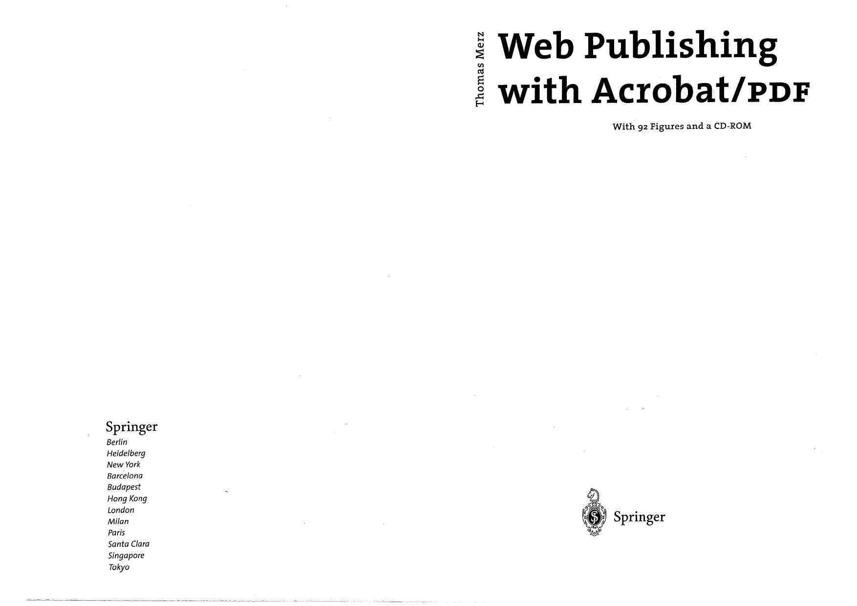 Web Publishing with Acrobat PDF by Thomas Merz