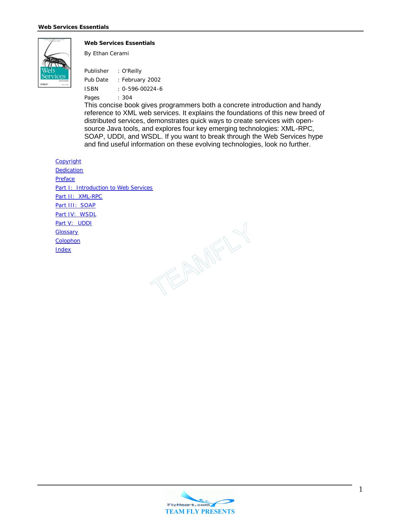 Web Services Essentials by Ethan Cerami