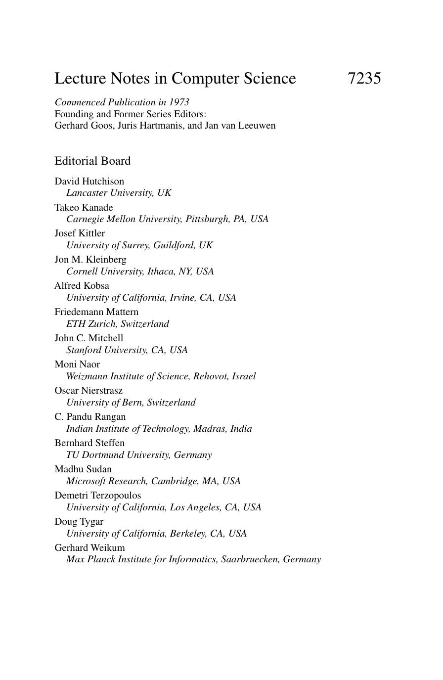 Web Technologies and Applications: 14th Asia-Pacific Web Conference, APWeb 2012, Kunming, China, April 11-13, 2012. Proceedings by unknow